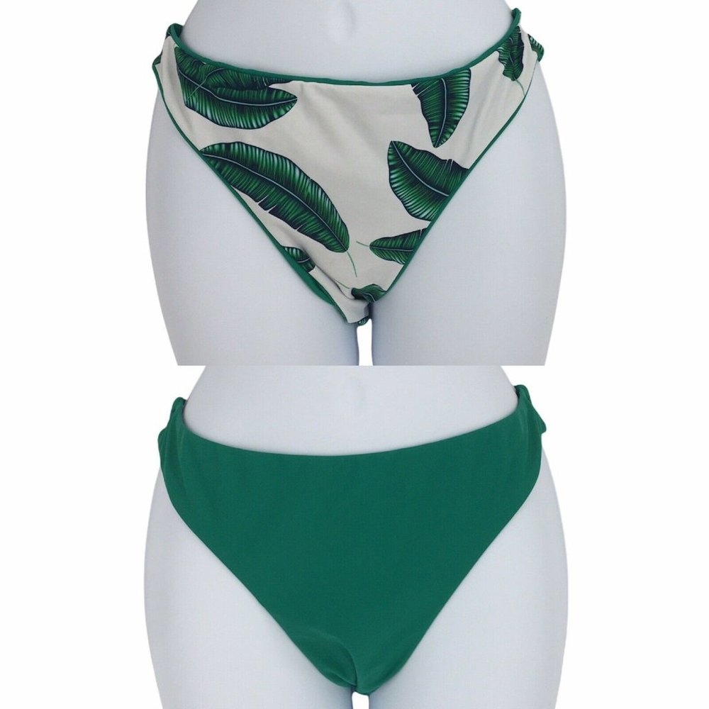 Cupshe Reversible Bikini Swim Bottom Green